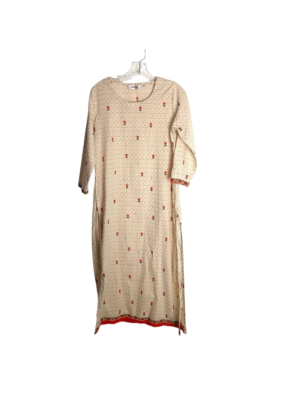 BIBA - Cream Floral  Maxi Dress - Size 6